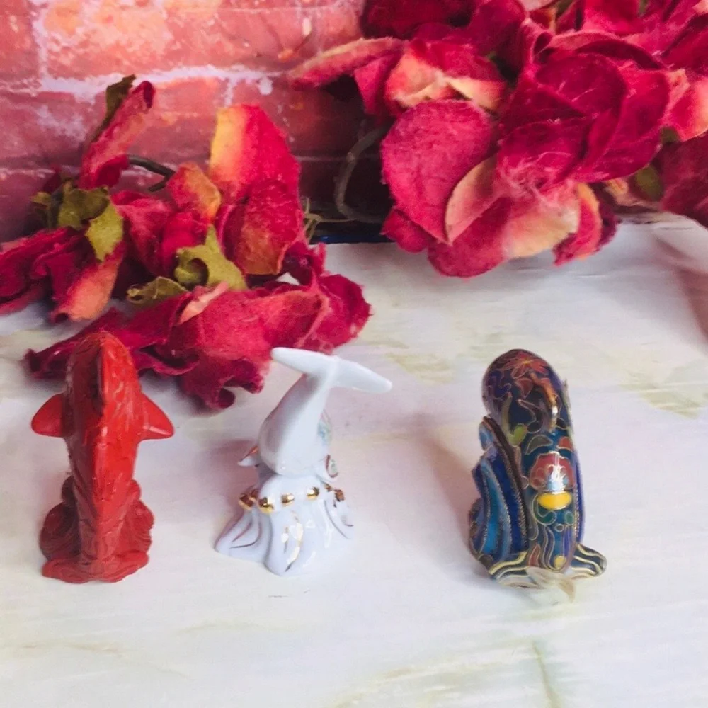 Vintage Lenox Set of Three Treasury of Dolphins Figurines